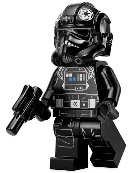 LEGO Star Wars TIE Pilot minifigure with blaster ready for action play