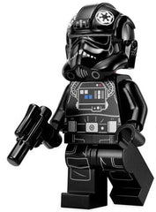 LEGO Star Wars TIE Pilot minifigure with blaster ready for action play