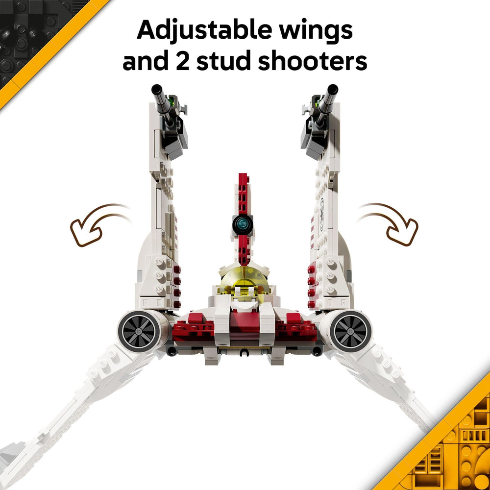 LEGO Star Wars V-19 Torrent Starfighter cockpit opening reveals piloting adventures.