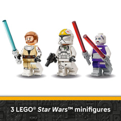 LEGO Star Wars V-19 Torrent Starfighter minifigures Obi-Wan Ventress Pilot enable iconic scenes.