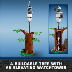 LEGO Star Wars Yavin 4 tree and elevating watchtower detail.