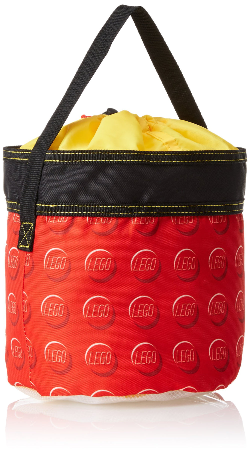 LEGO Storage Cinch Bucket red clear base for quick content visibility