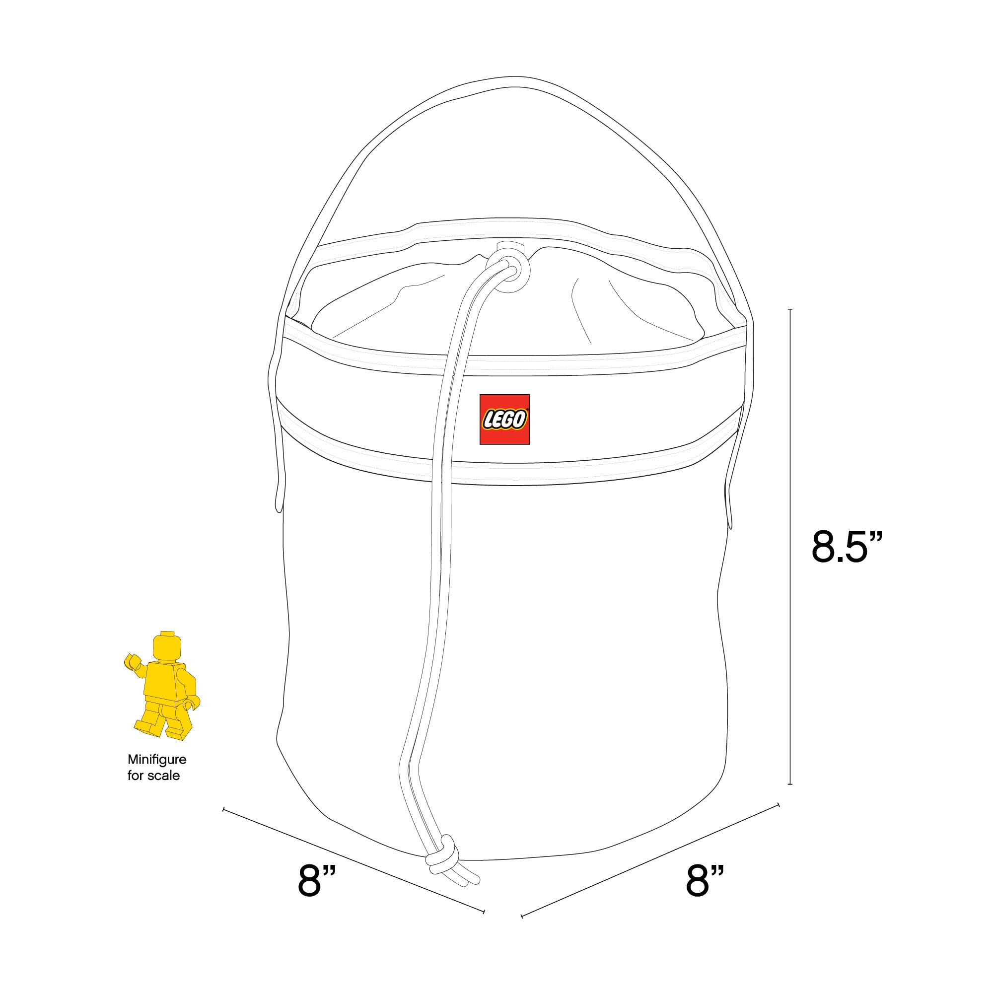 LEGO Storage Cinch Bucket red on the go use while traveling