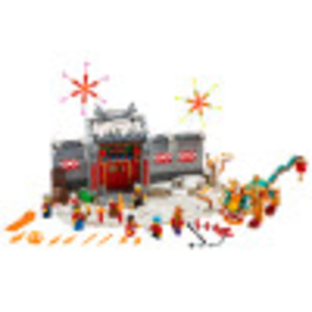 LEGO Story of Nian 80106 fireworks display for dynamic scene building