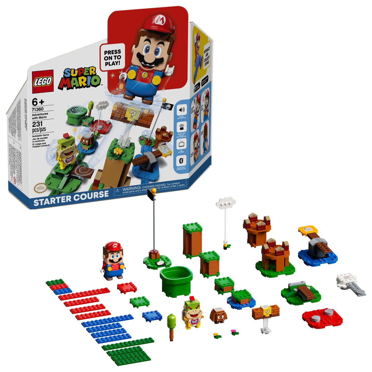 LEGO Super Mario Adventures with Mario Starter Course Mario figure provides expressive feedback for interactive play