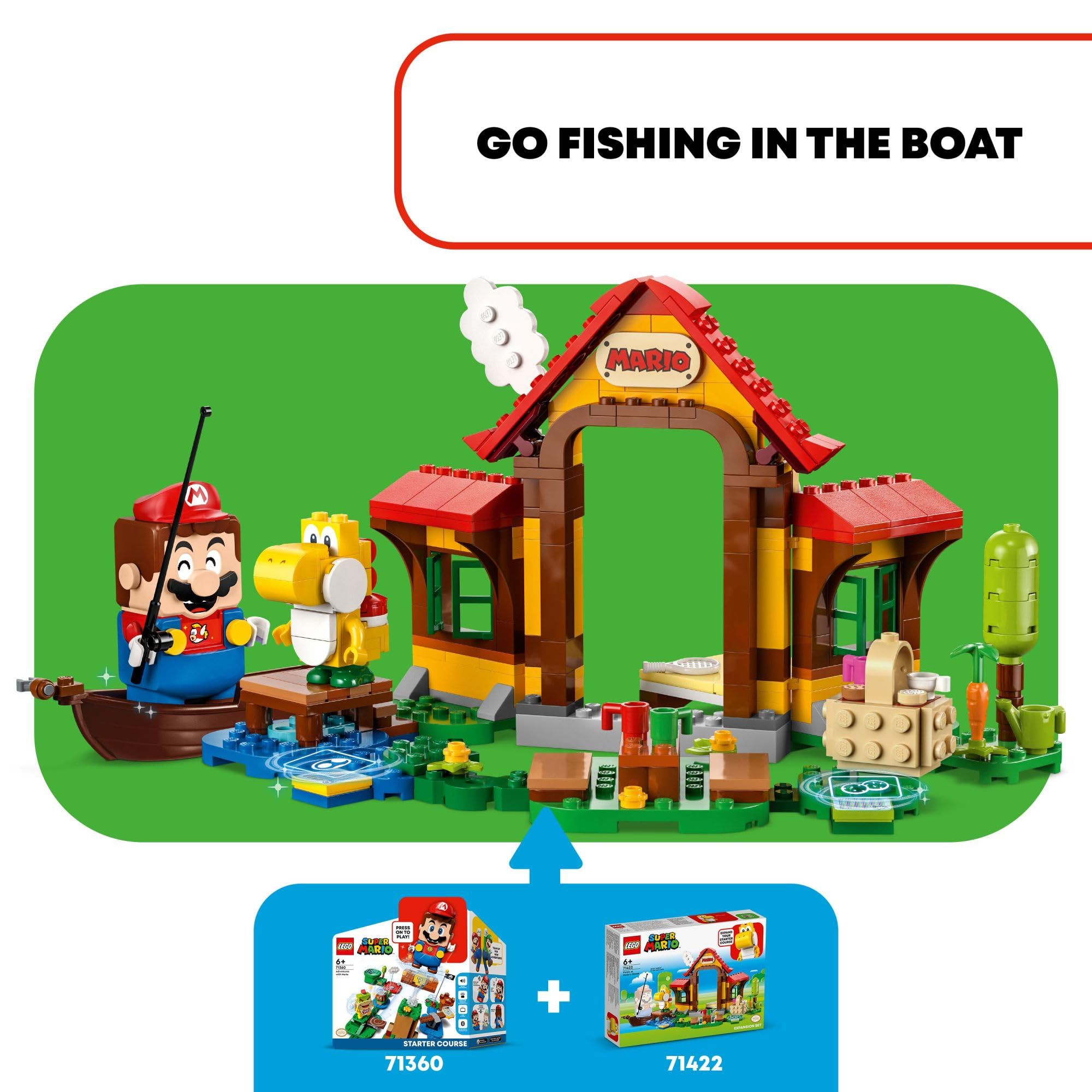 LEGO Super Mario Boat Fishing image: fishing-themed pretend play with a boat and rod