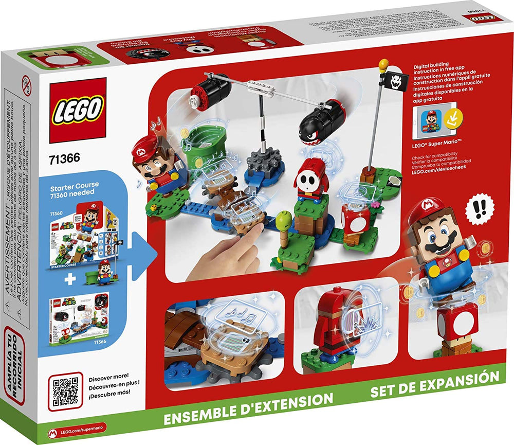 LEGO Super Mario Boomer Bill Barrage rotating platform adds adjustable difficulty.