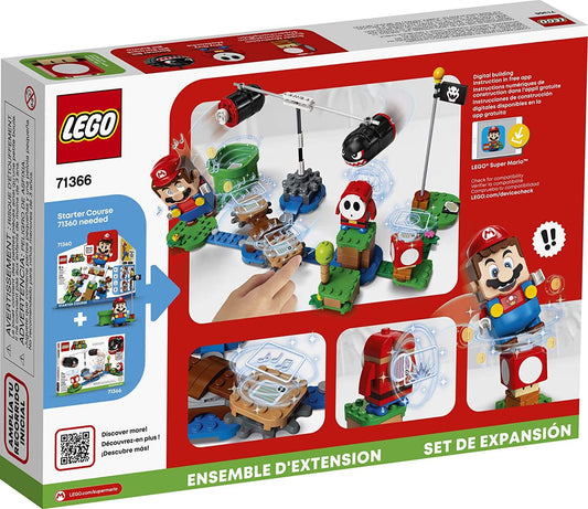 LEGO Super Mario Boomer Bill Barrage rotating platform adds adjustable difficulty.