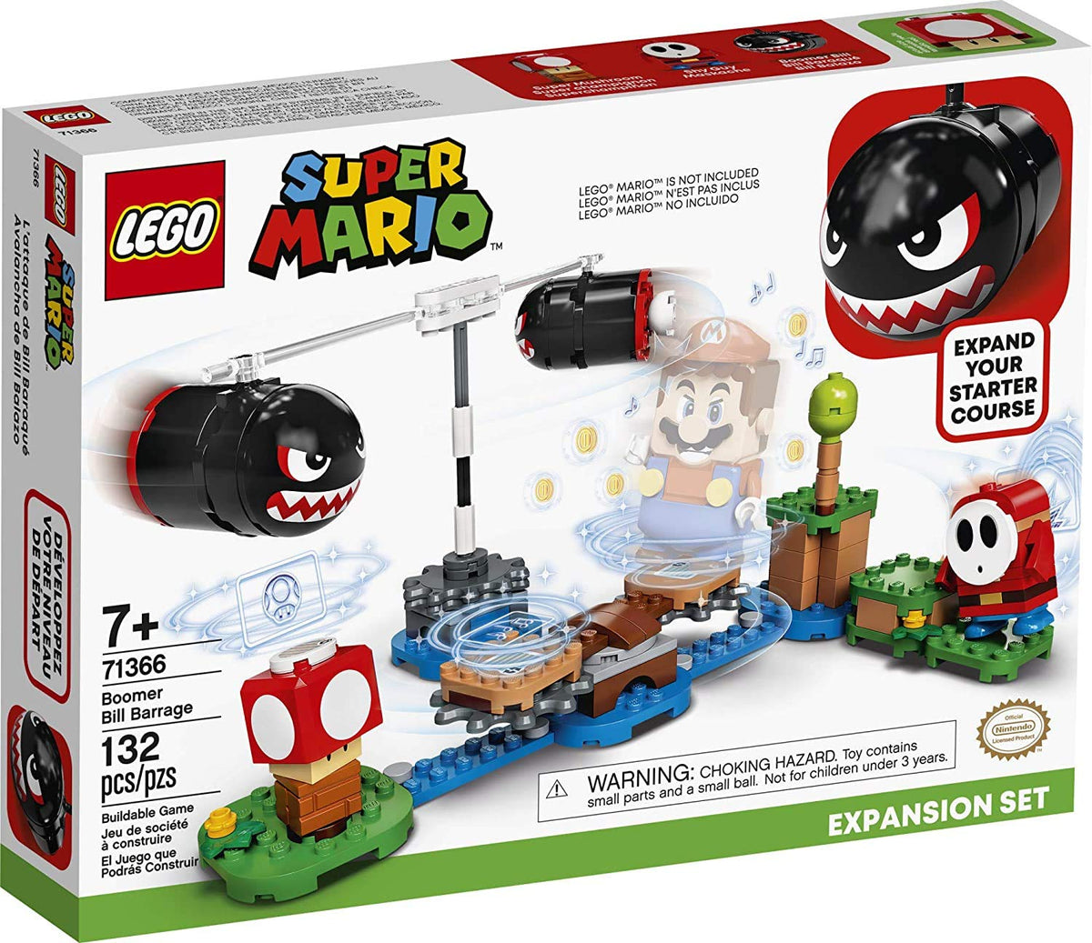 LEGO Super Mario Boomer Bill Barrage spinner for fast-paced coin-collecting action.