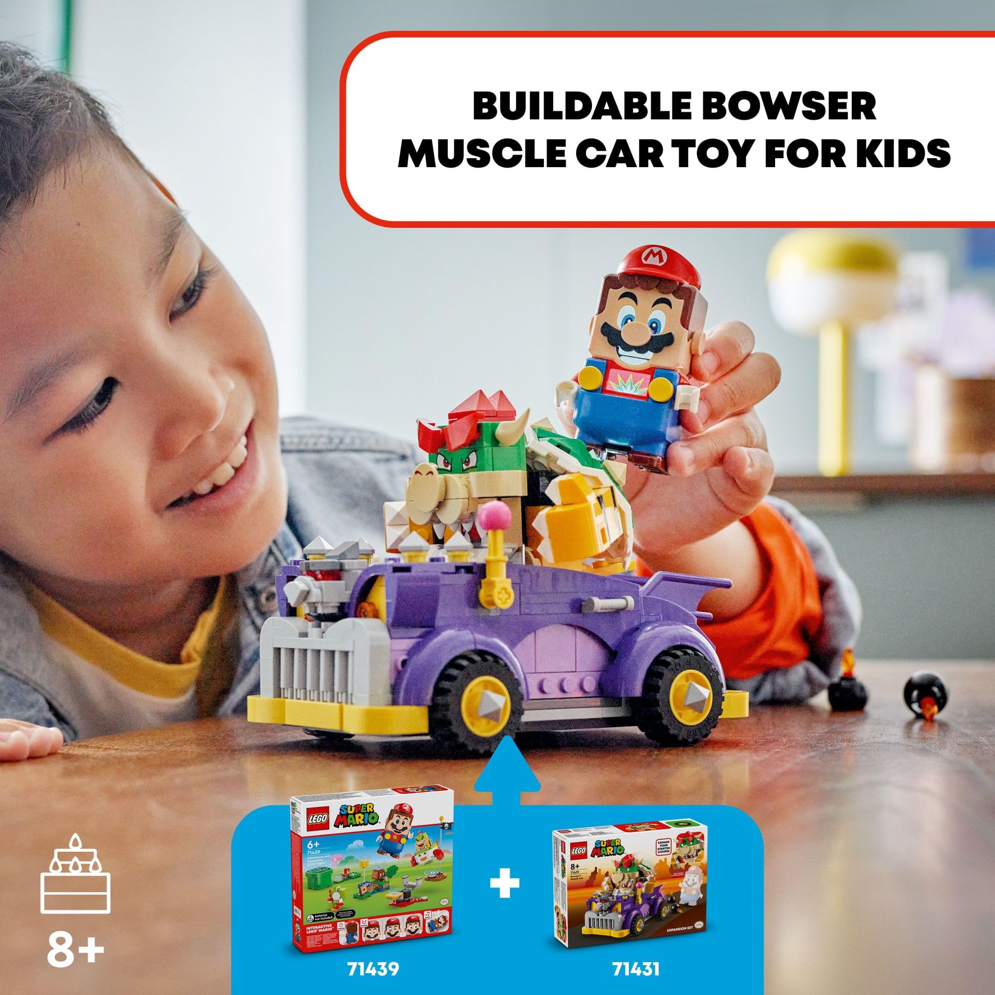 Bowser action tag figure from LEGO Super Mario for interactive play.