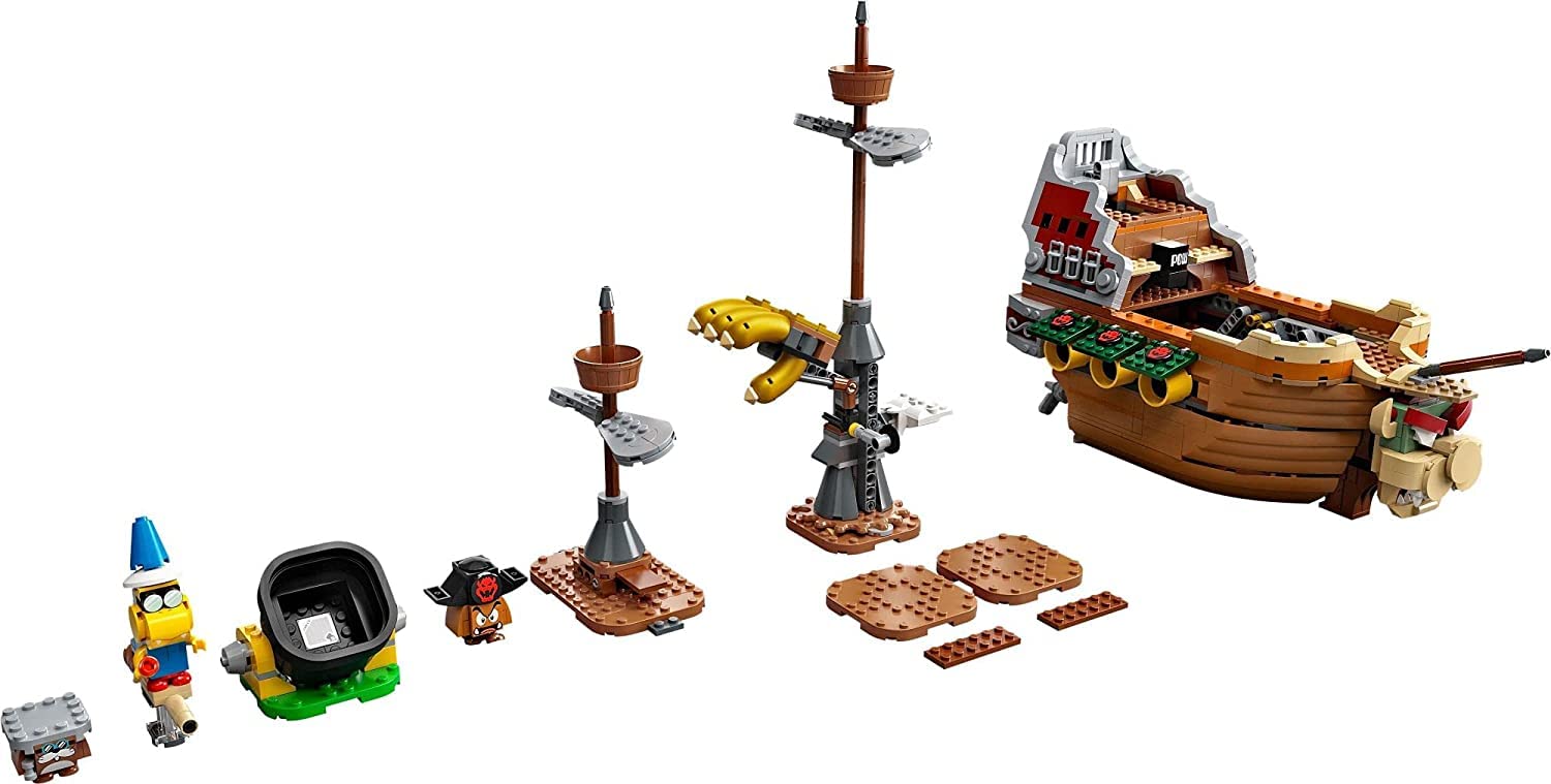 LEGO Super Mario Bowser Airship interior unfolds with detailed play space