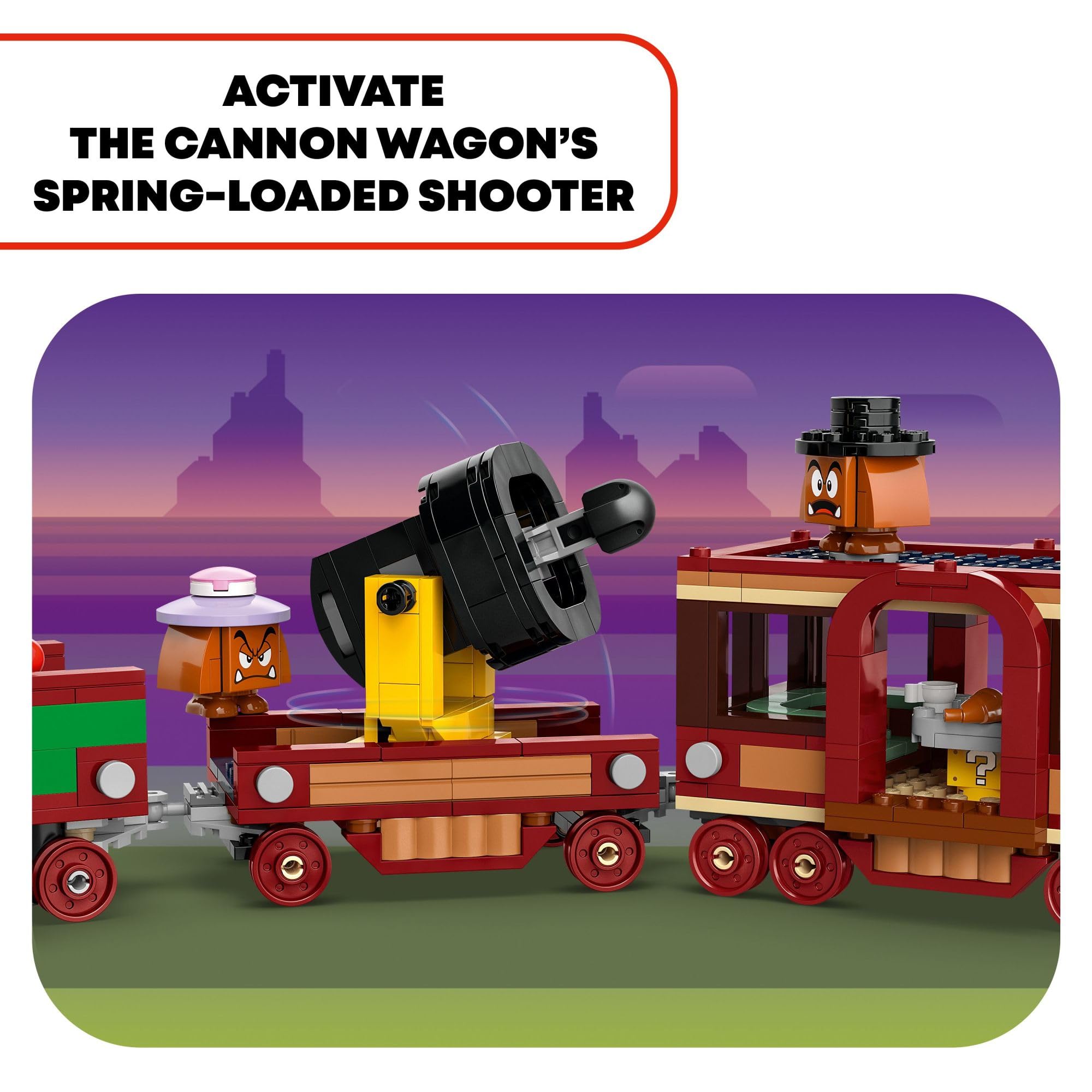 LEGO Super Mario Bowser Express handcar in motion inspires dynamic pursuit play