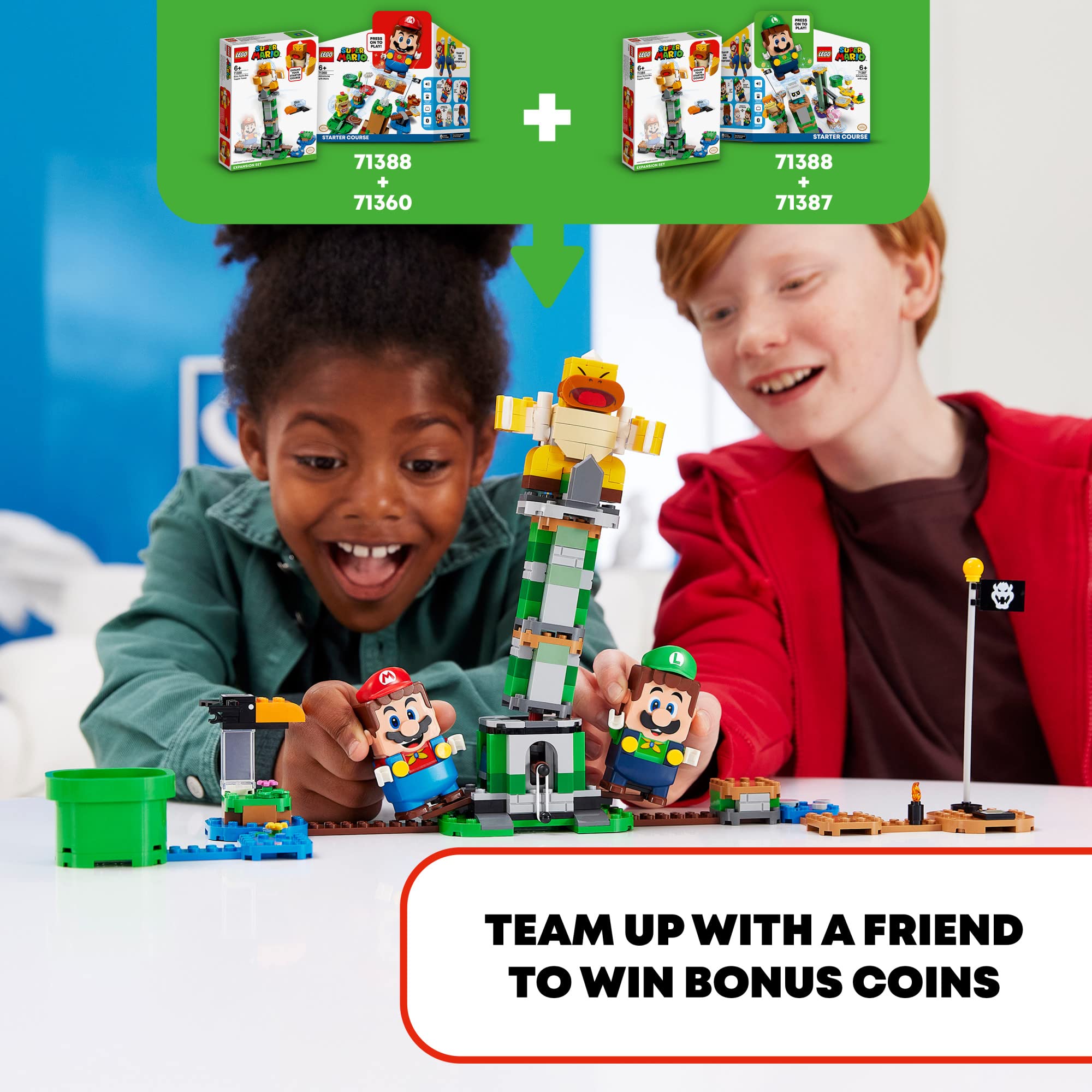 Bright multicolor LEGO bricks support creative storytelling and play.