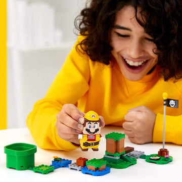 LEGO Super Mario Builder Mario Power-Up Pack 71373 buildable outfit enables stomping action.