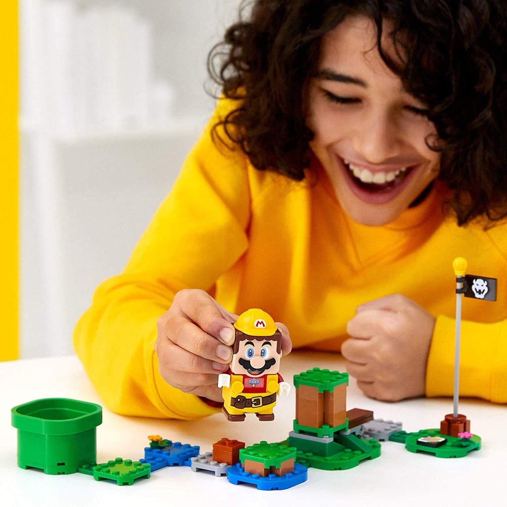 LEGO Super Mario Builder Mario Power-Up Pack 71373 buildable outfit enables stomping action.