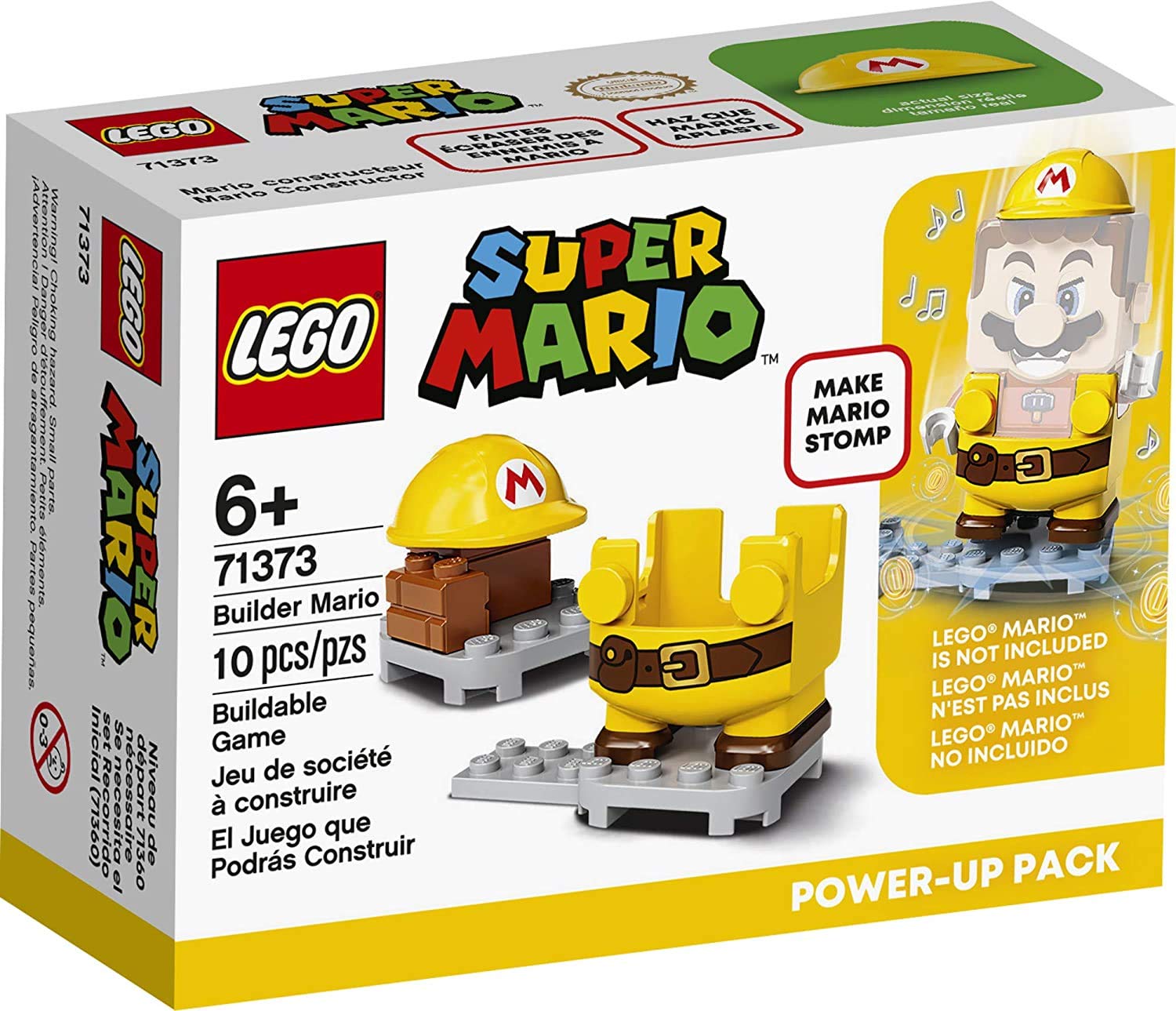 LEGO Super Mario Builder Mario Power-Up Pack 71373 front view for dynamic play.