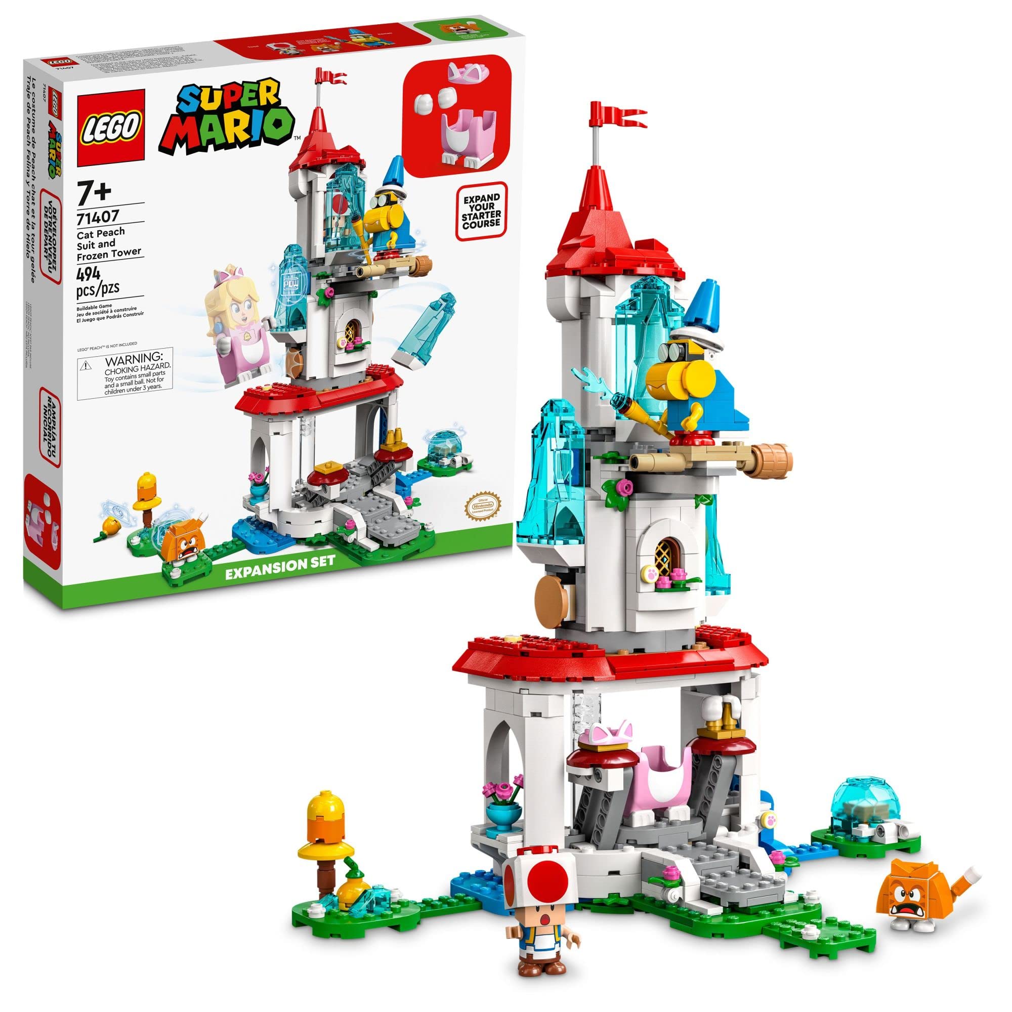LEGO Super Mario Cat Peach suit with Frozen Tower promotes imaginative building play