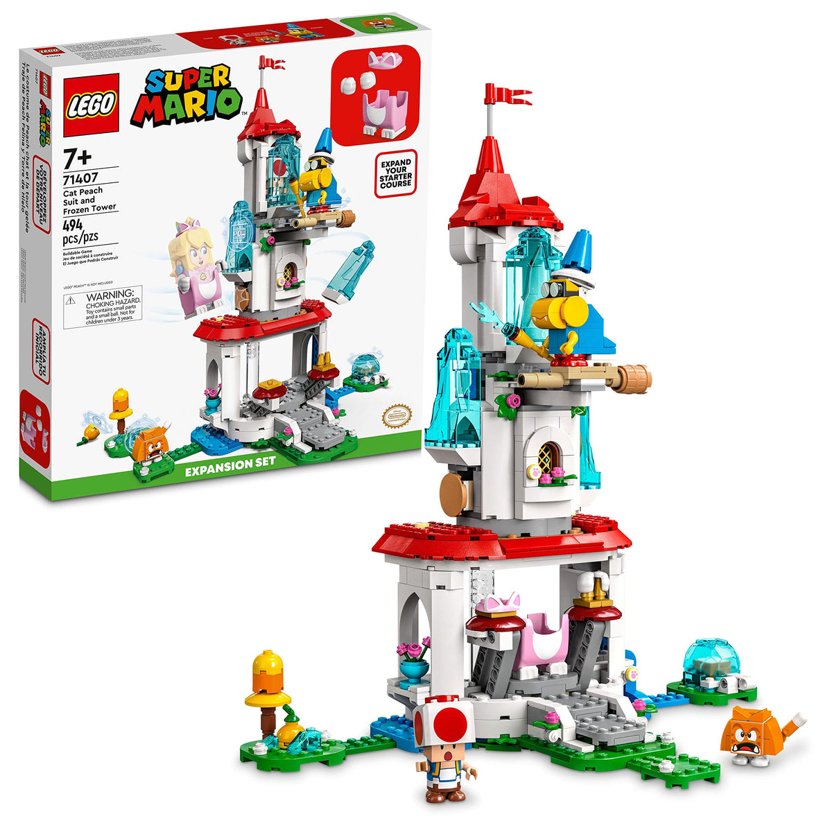 LEGO Super Mario Cat Peach Suit image shows Peach wearing a cat outfit for dynamic play.