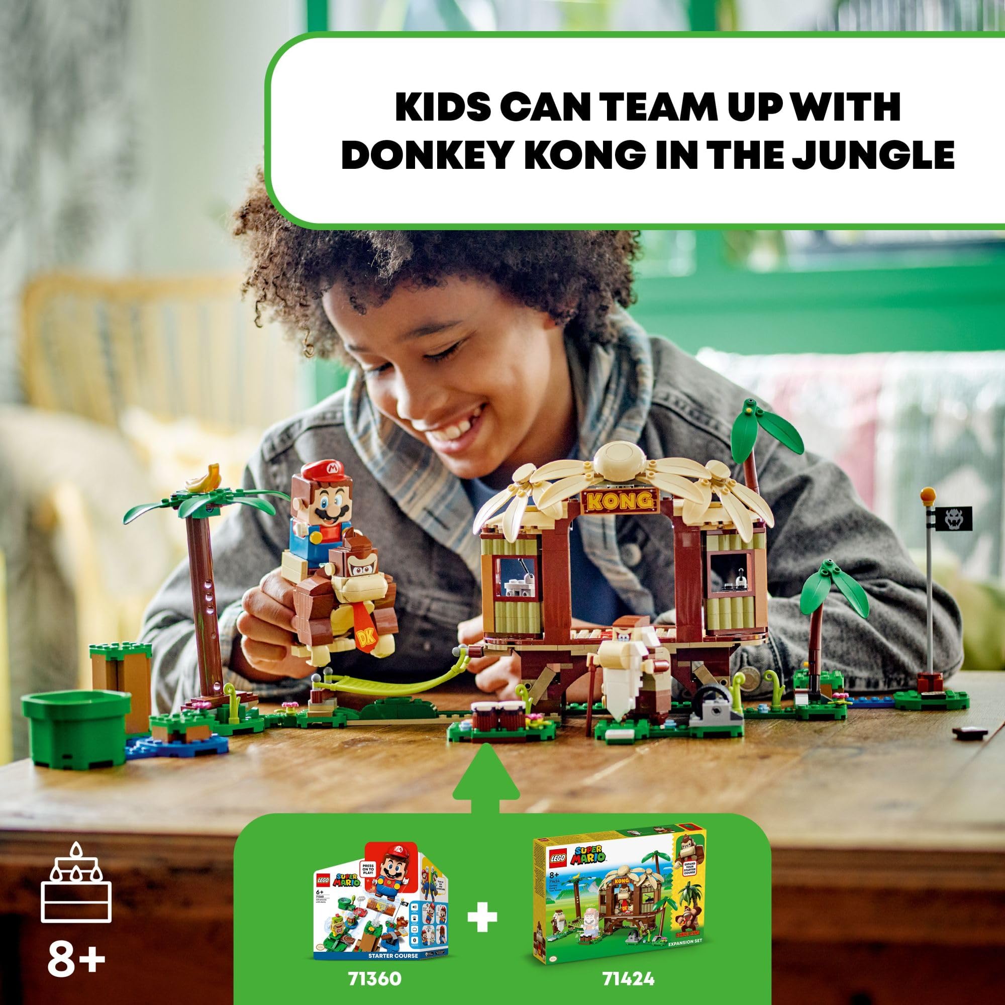 LEGO Super Mario Donkey Kong Tree House with buildable TV detail