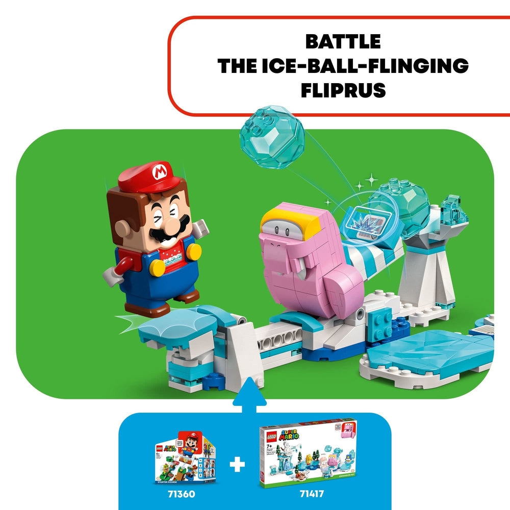 LEGO Super Mario ice platform for skating challenges and coin-earning play.