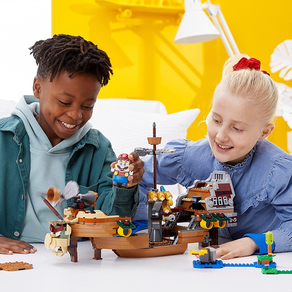 LEGO Super Mario Bowser Airship interior figures boost interactive challenges