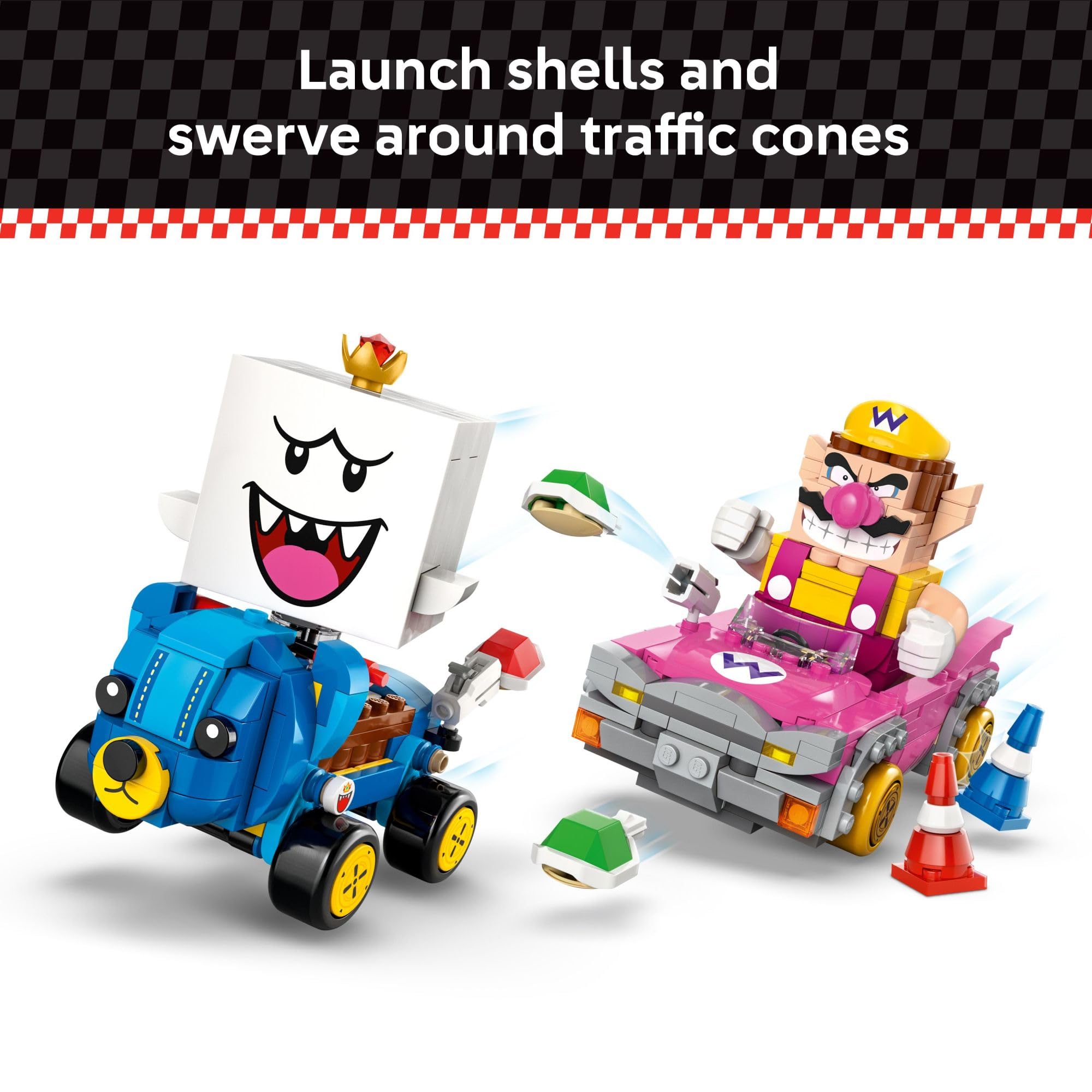 LEGO Mario Kart figures fit in kart for authentic sound effects