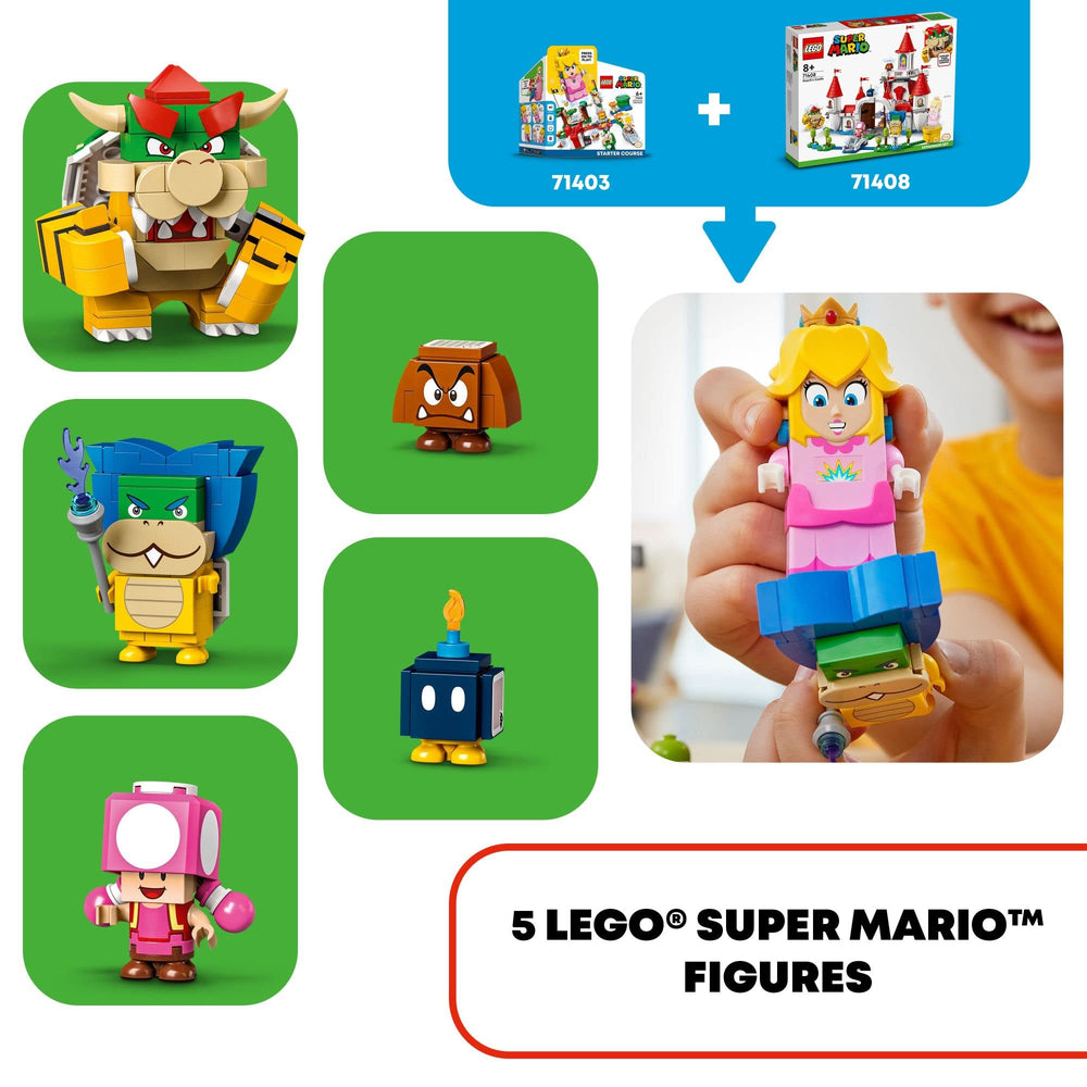 LEGO Super Mario Peach's Castle broken-bridge detail sparks rebuild and creativity