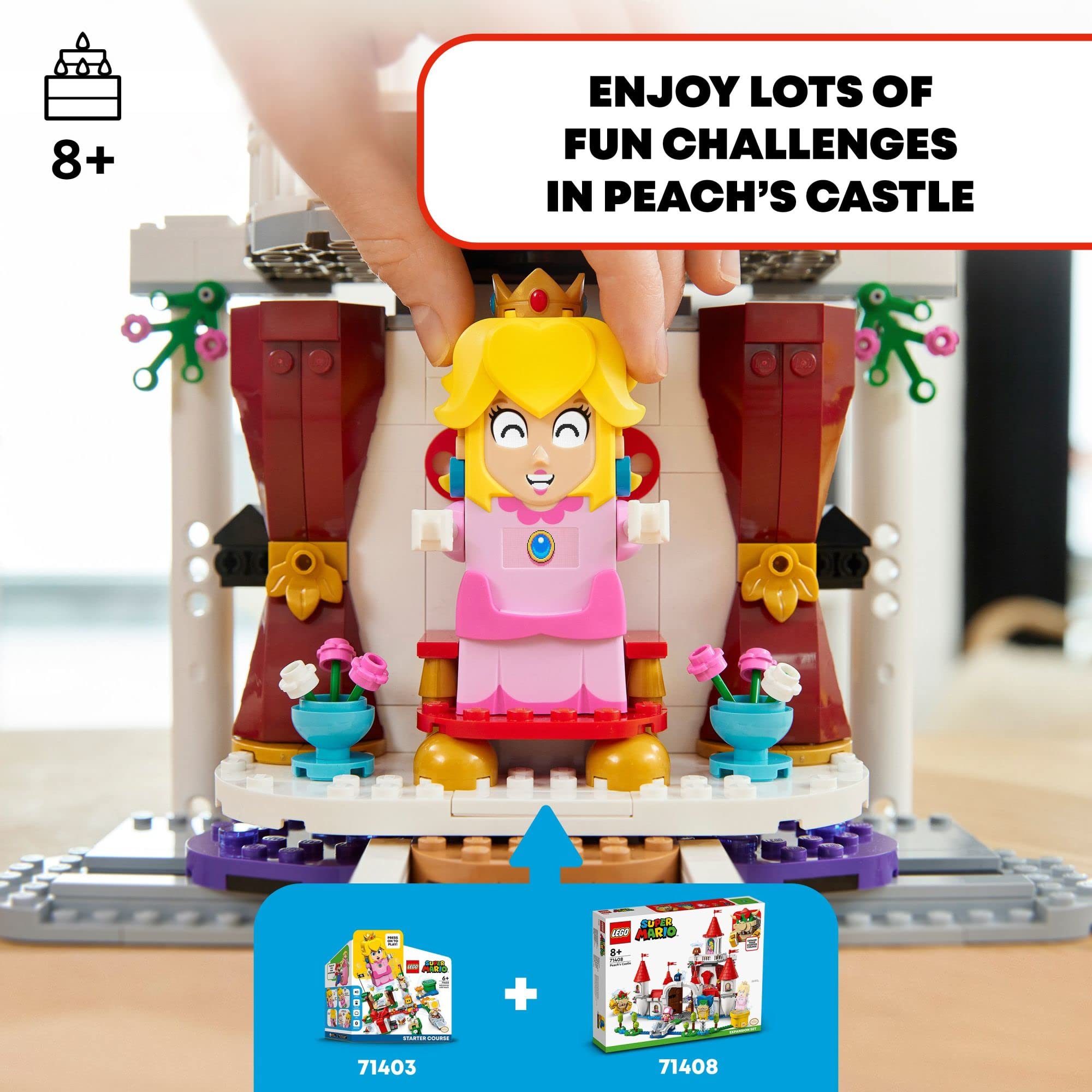 LEGO Super Mario Peach's Castle reveals Bowser behind spinning wall for action