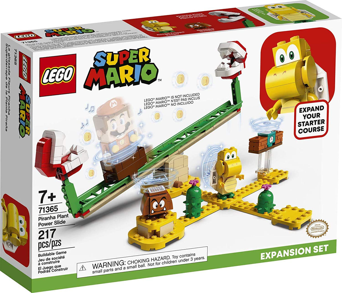 LEGO Super Mario Piranha Plant Power Slide front view boosts coin collection play