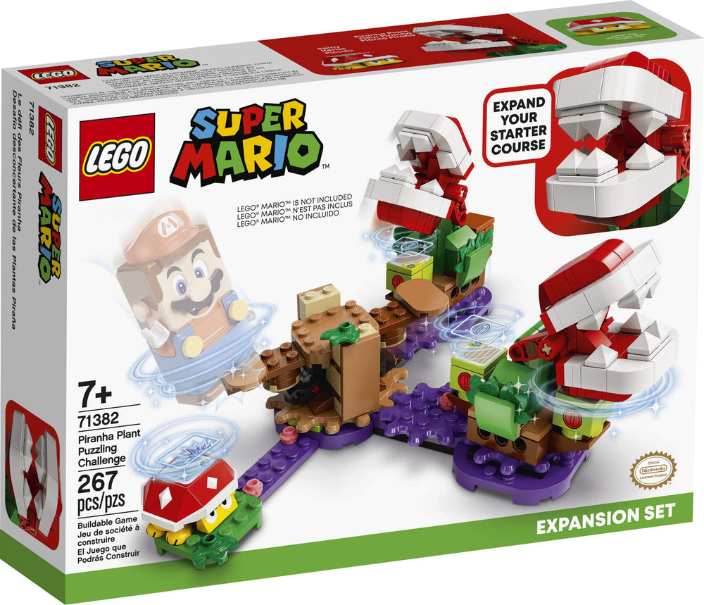 LEGO Super Mario Piranha Plant Puzzling Challenge expansion spinning carousel creates dynamic play