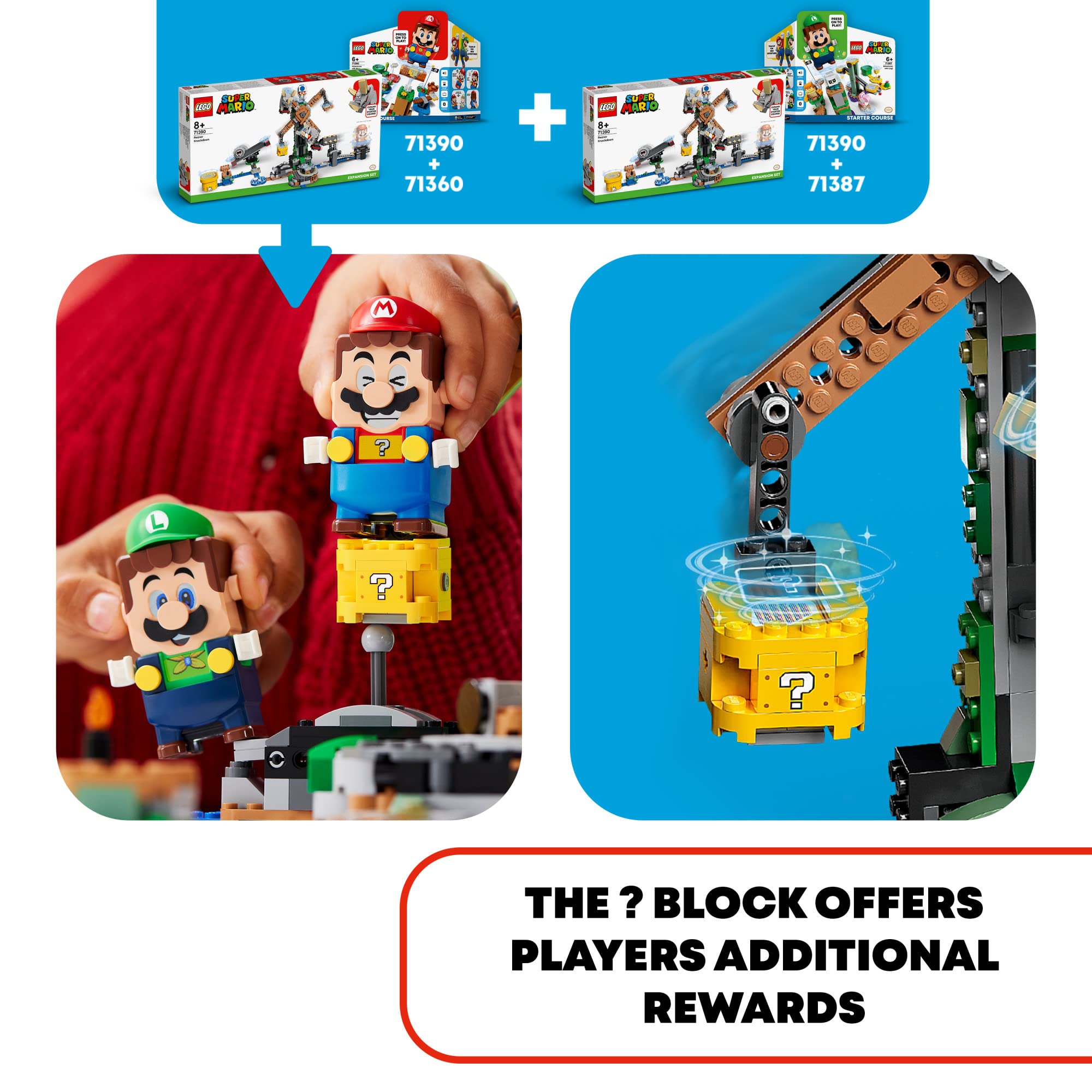 LEGO Super Mario Reznor Knockdown Set 862 pieces ideal for solo or co-op.