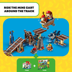 LEGO Super Mario rock explosion reveals bananas for a playful reward moment.
