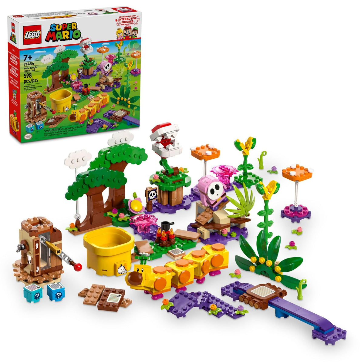 LEGO Super Mario Soda Jungle Maker set Pink Shy Guy for imaginative adventures.