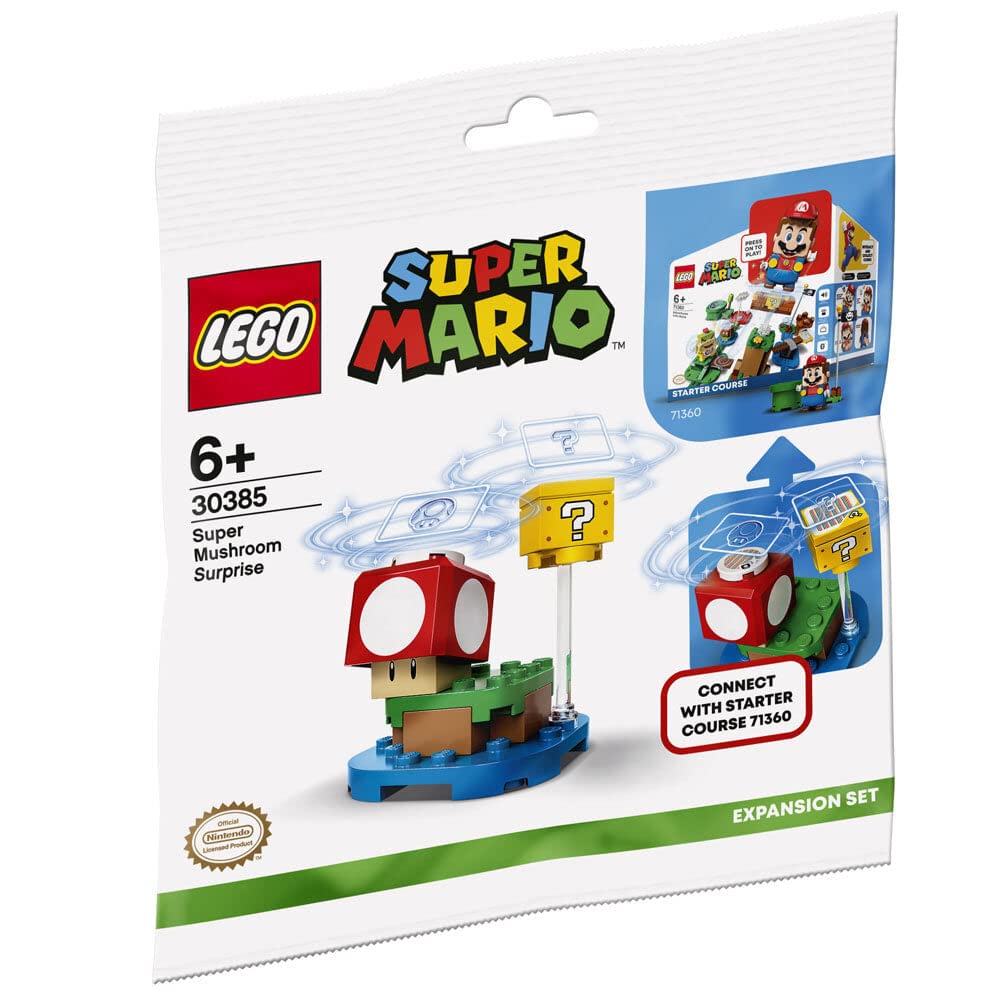LEGO Super Mario Super Mushroom Surprise 18-count packaging for imaginative play