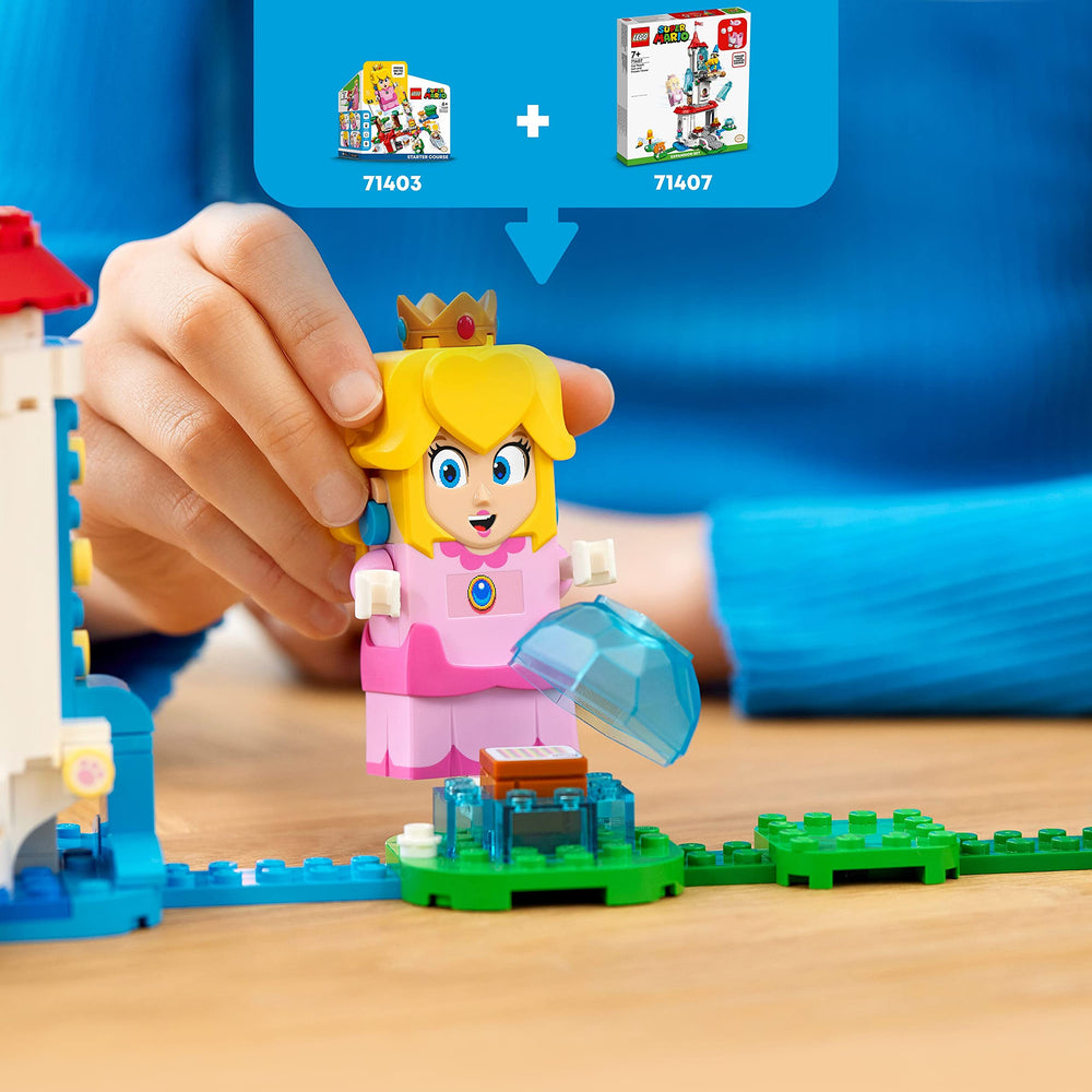 LEGO Super Mario Toad ice enclosure image shows a playful capture moment.
