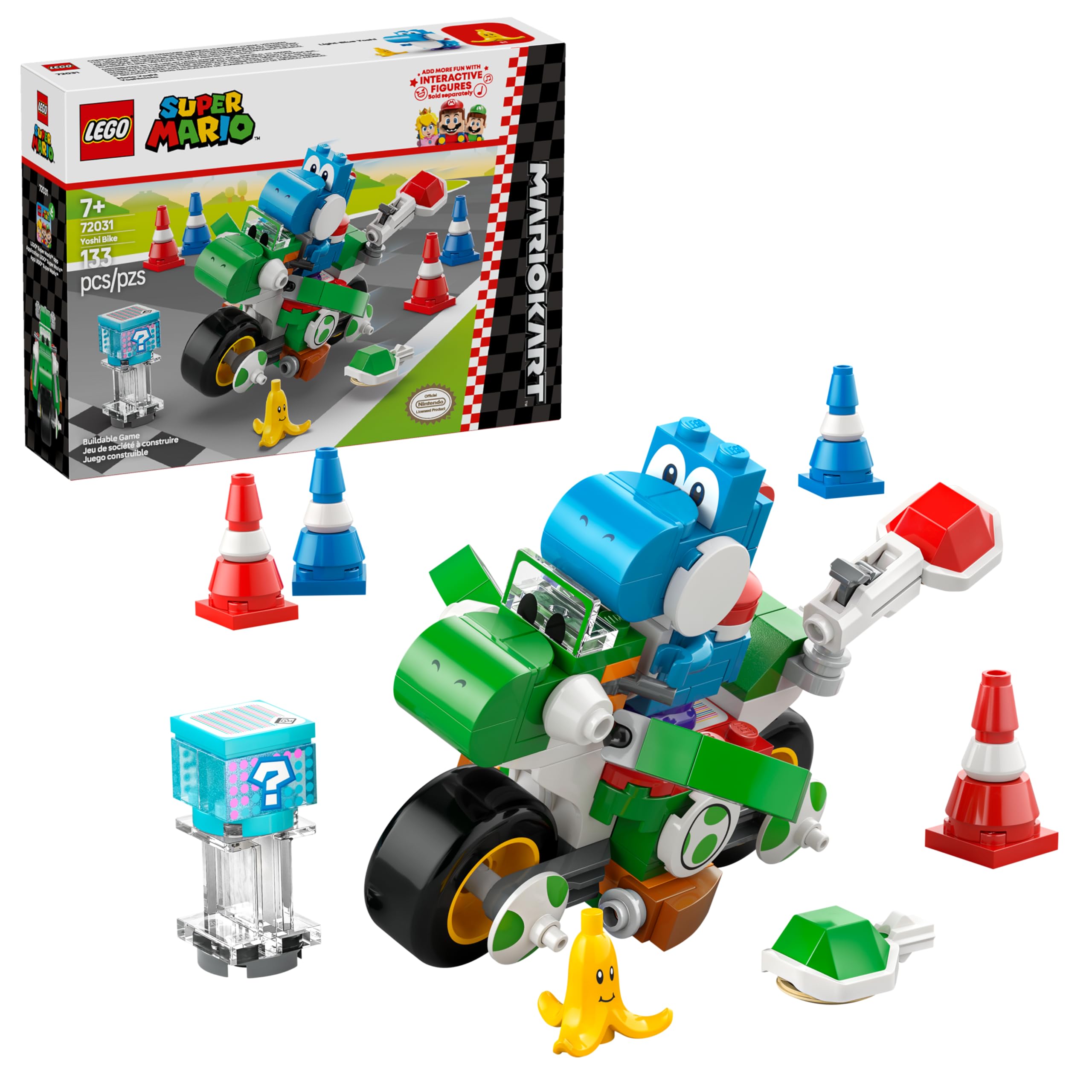 LEGO Super Mario Yoshi Bike model for racing play.
