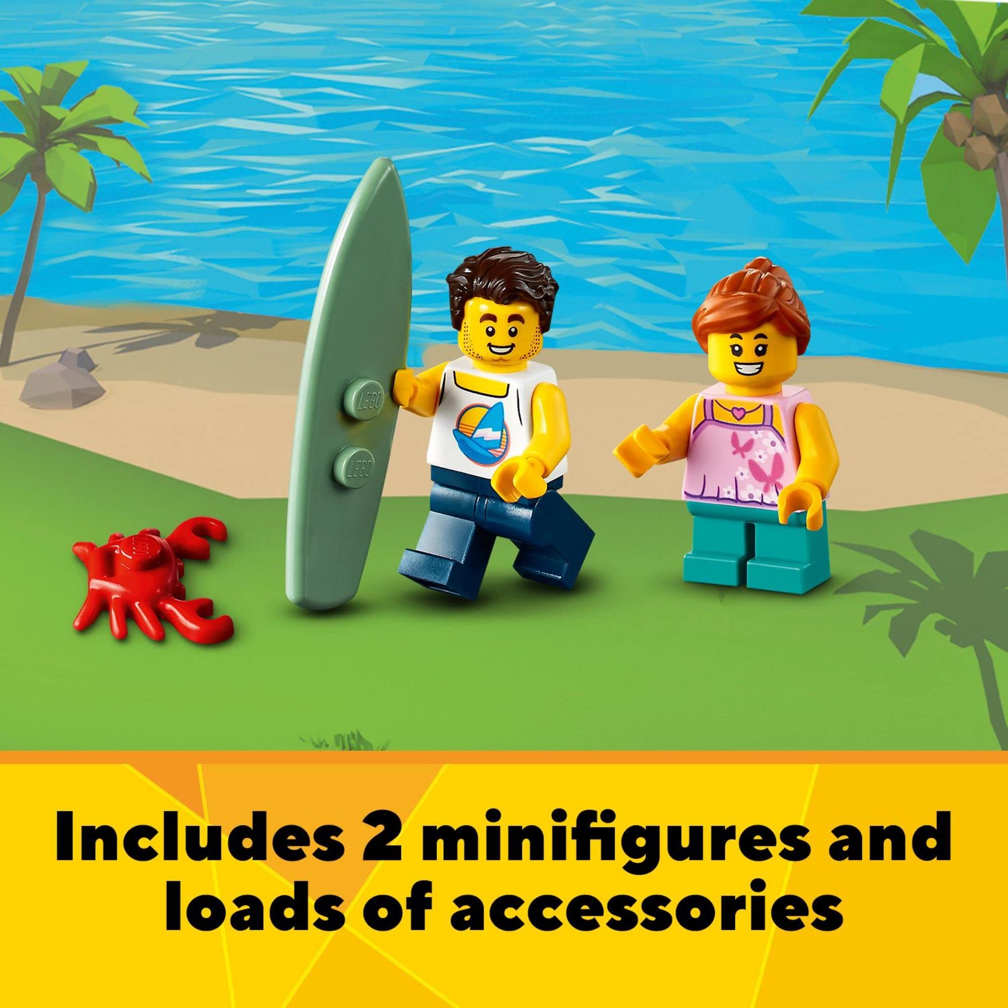 LEGO Surfer Beach House pool area invites splashy play and scenes