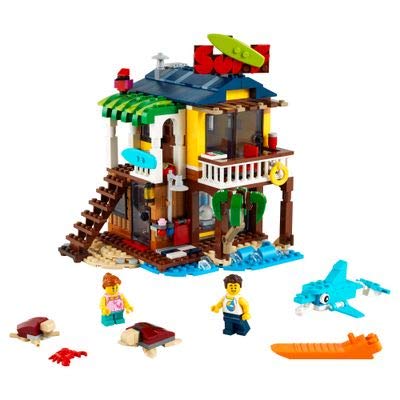 LEGO Surfer Beach House sea turtle figure supports gentle coastal adventures