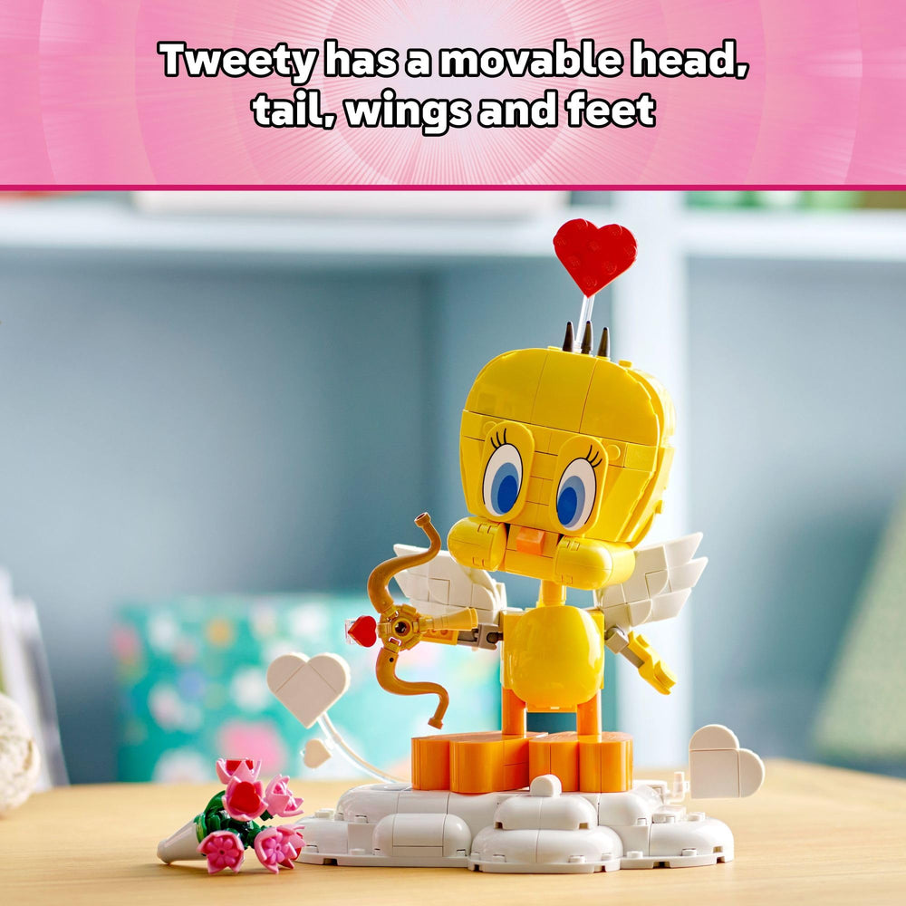 LEGO Tweety bow and arrow accessory enables Cupid-inspired posing.