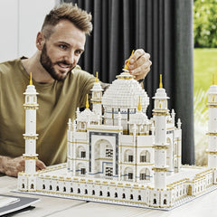 LEGO Taj Mahal dome detail highlights ornate features for immersive building