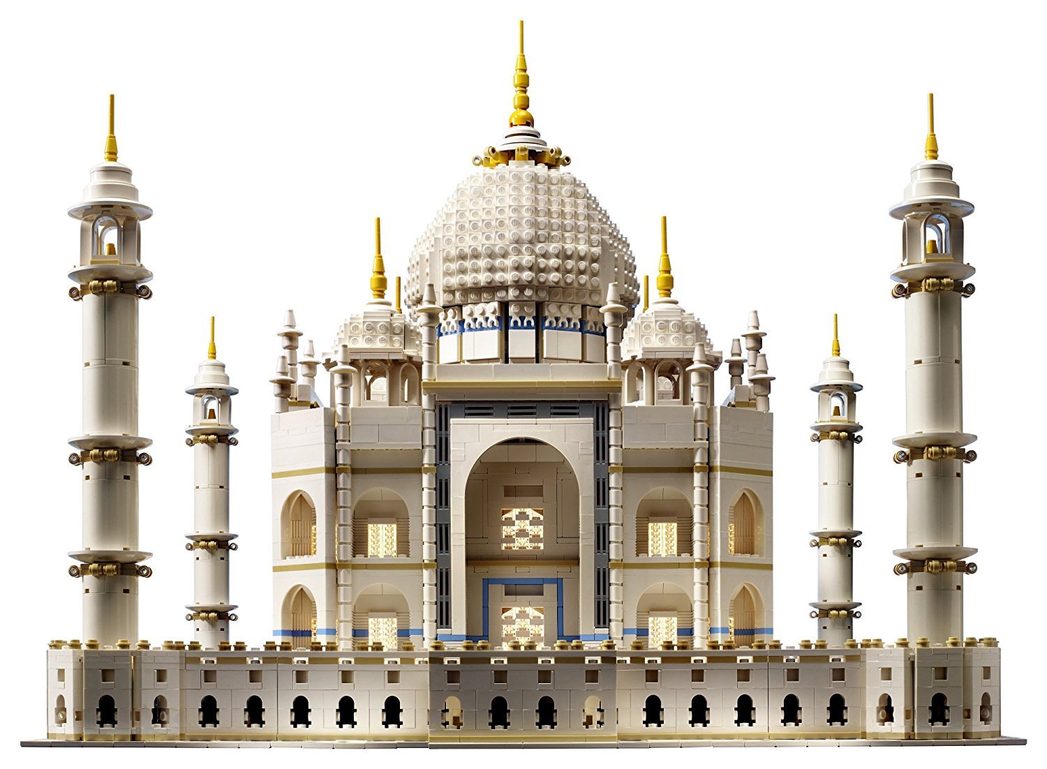 LEGO Taj Mahal exterior arches show intricate architecture for display