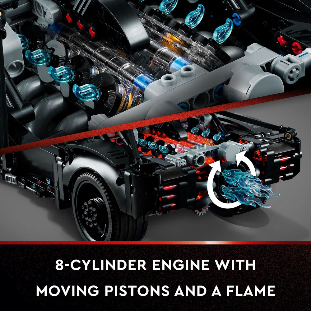 LEGO Technic Batmobile light bricks illuminate engine and grille
