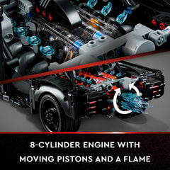 LEGO Technic Batmobile light bricks illuminate engine and grille