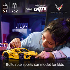 LEGO Technic Corvette Stingray steering function for interactive building.