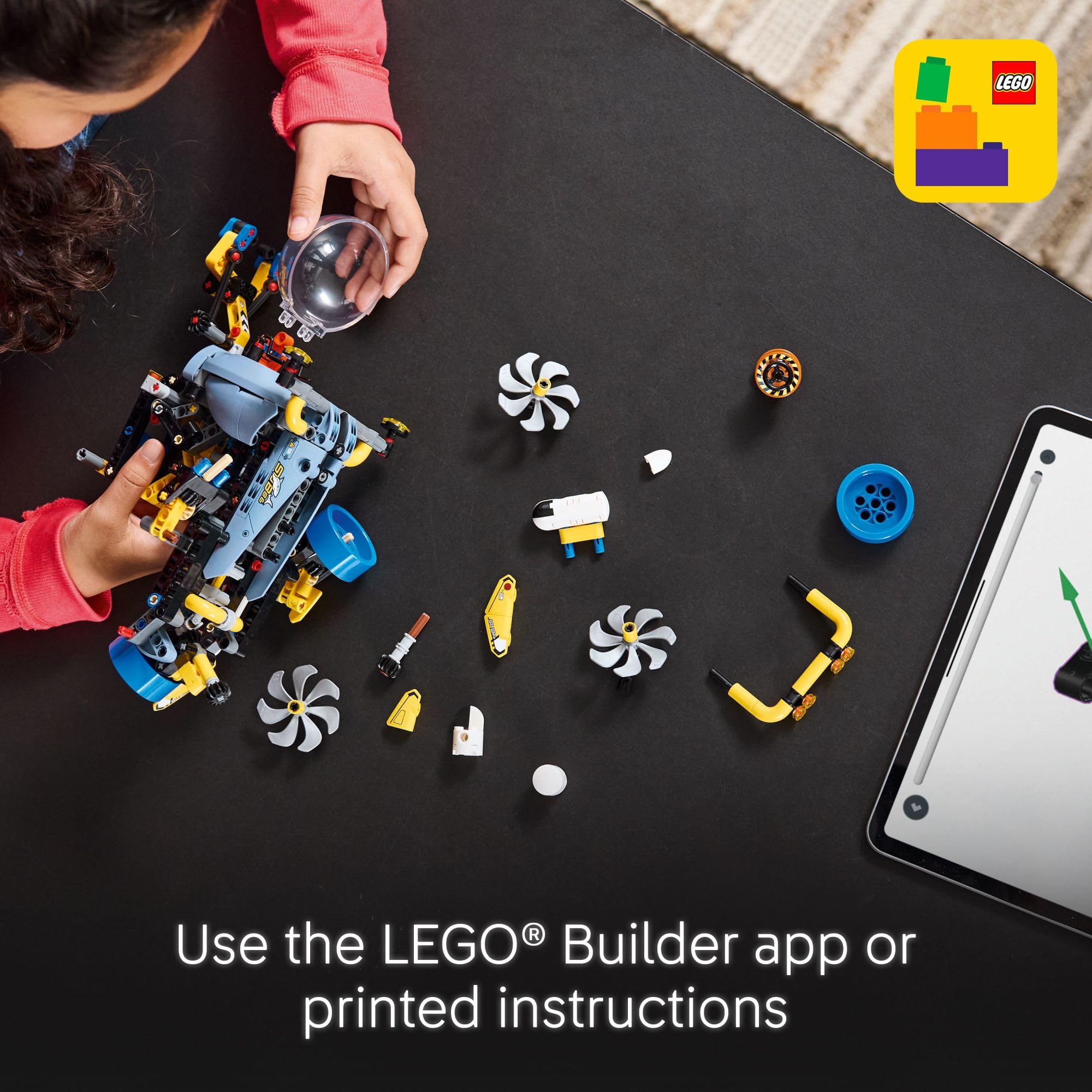 LEGO Technic Deep-Sea Submarine 413 pieces inspire imaginative engineering play.