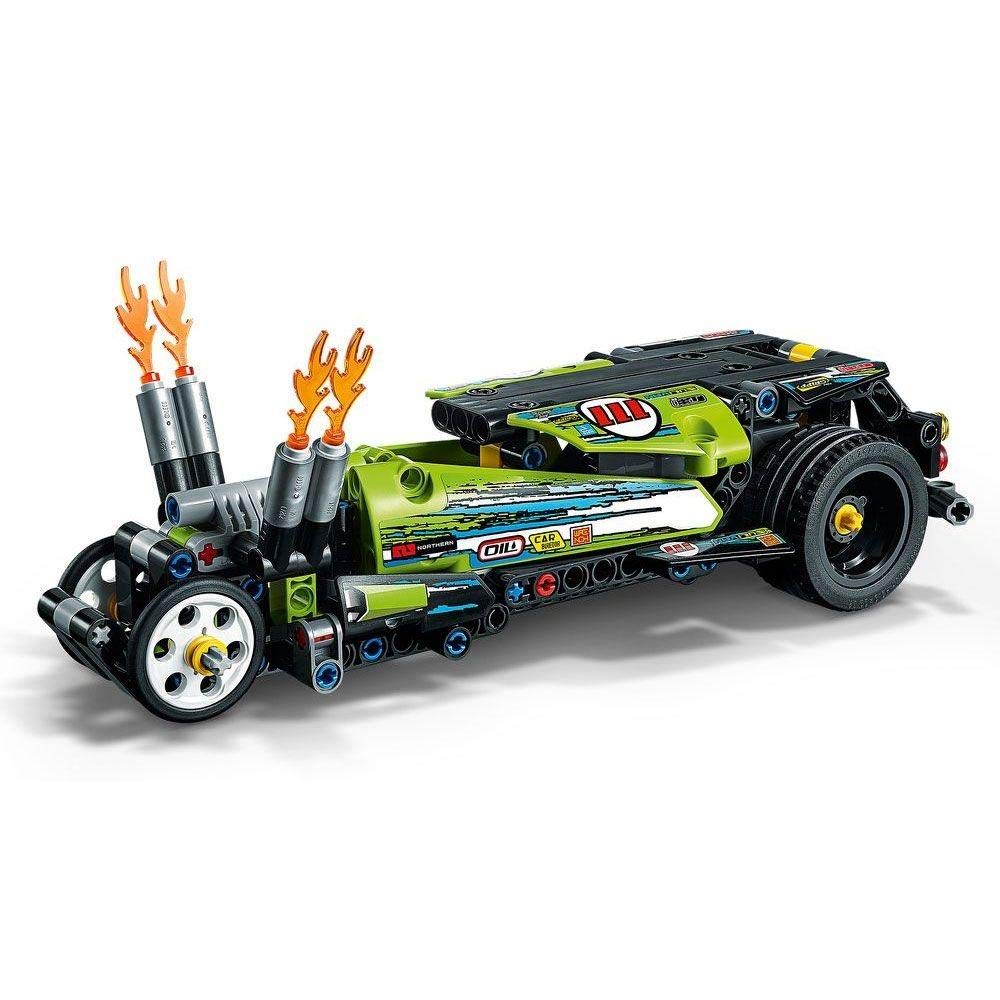LEGO Technic Dragster flames from exhaust add dramatic flair