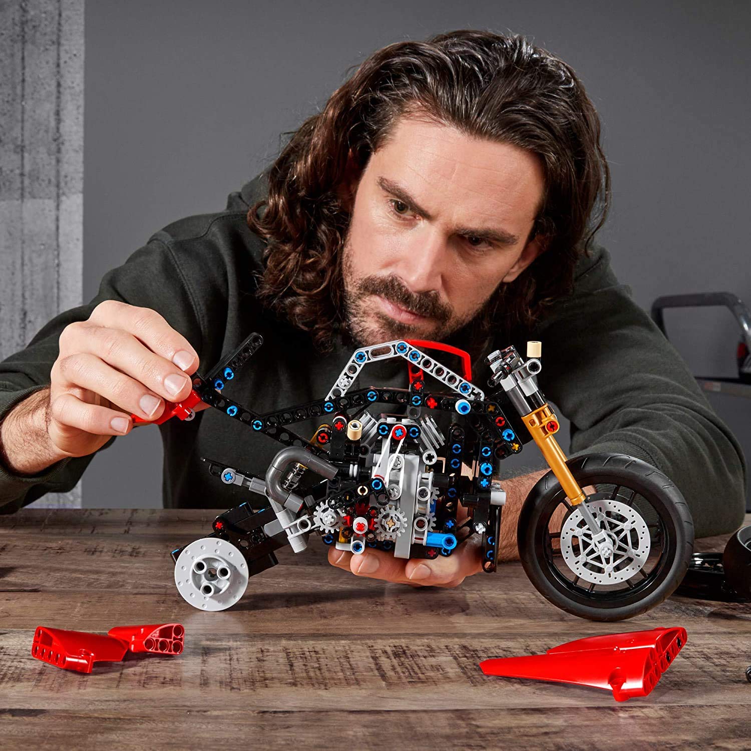 LEGO Technic Ducati Panigale V4 R dashboard panel adds authentic cockpit feel