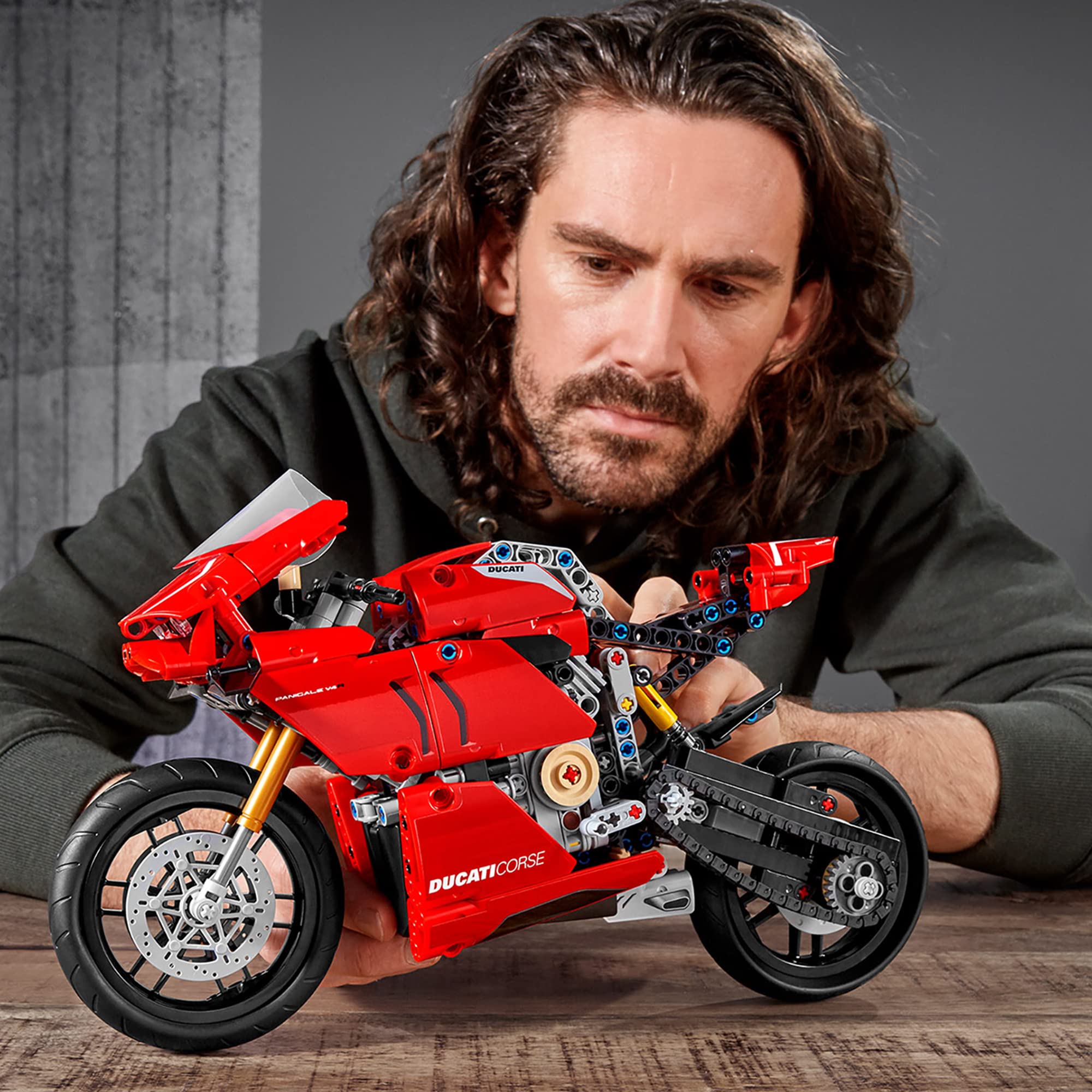 LEGO Technic Ducati Panigale V4 R exhaust and dash details