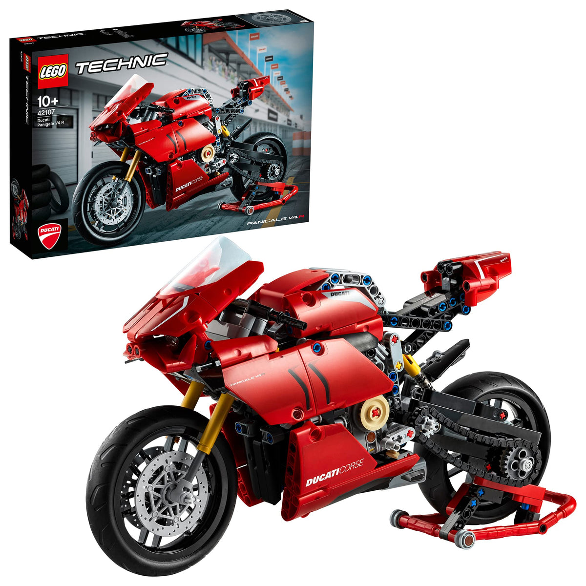 LEGO Technic Ducati Panigale V4 R front view for authentic display