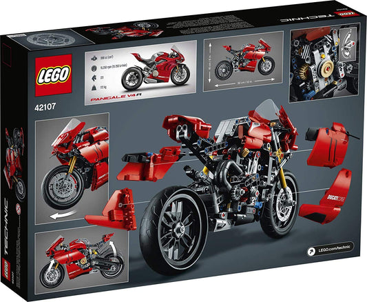 LEGO Technic Ducati Panigale V4 R rear view highlights suspension realism for play and display